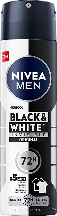 NIVEA MEN Invisible for Black &amp; White Power Deodorant Spray Dezodorans sprej antiperspirant "Invisible for black and white" za muškarce