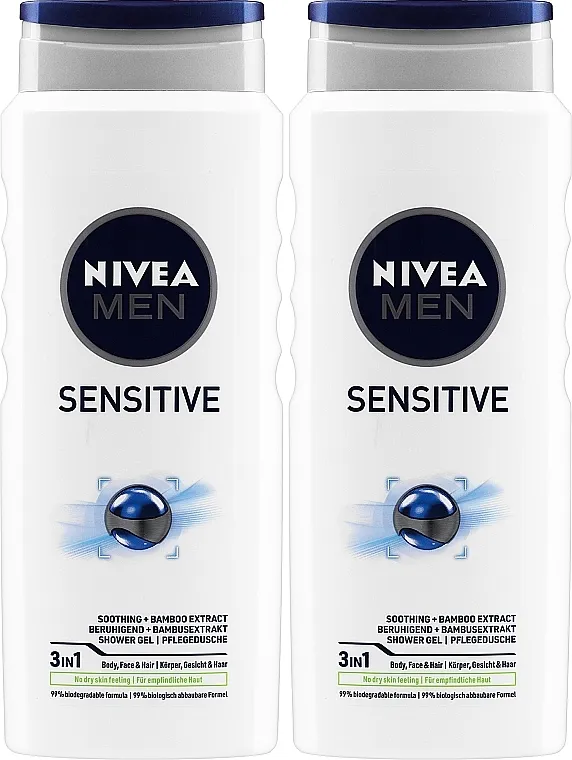 Nivea Men Sensitive (sh/gel/2x500ml) Set