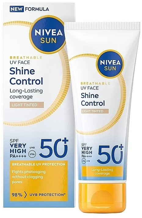 NIVEA Sun Breathable UV Face Shine Control Light Tinted SPF50 Krema za lice sa matirajućim efektom