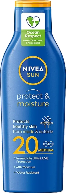 Nivea Sun Protect &amp; Moisture Sun Lotion SPF20 48H Moisture Hidratantni losion za tijelo za zaštitu od sunca