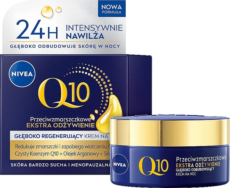 Nivea Visage Q10 Power Extra Night Cream Noćna krema protiv bora za suhu kožu
