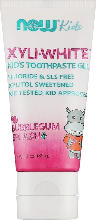 Now Foods Xyli White Bubblegum Splash Kids Toothpaste Gel Gel pasta za zube za decu Bubblegum Splash