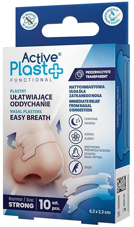 Ntrade Active Plast Functional Easy Breath Strong Nasal Plasters Flasteri za olakšavanje disanja