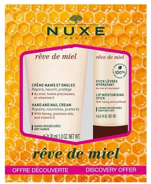 Nuxe Reve De Miel (h/cr/30ml + lip/stick/4g) Set