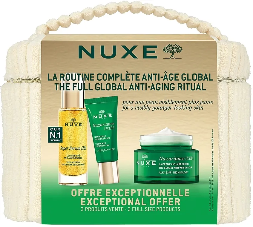 Nuxe The Full Global Anti-Aging Ritual Set(cr/50ml + eye/cream/15ml + serum/30ml + bag/1pcs)