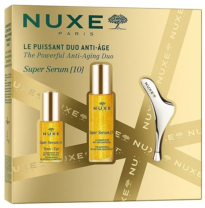 Nuxe The Powerful Anti-Aging Duo Xmas Set 2025 (ser/30ml + eye/ser/15ml + massager/1pc)