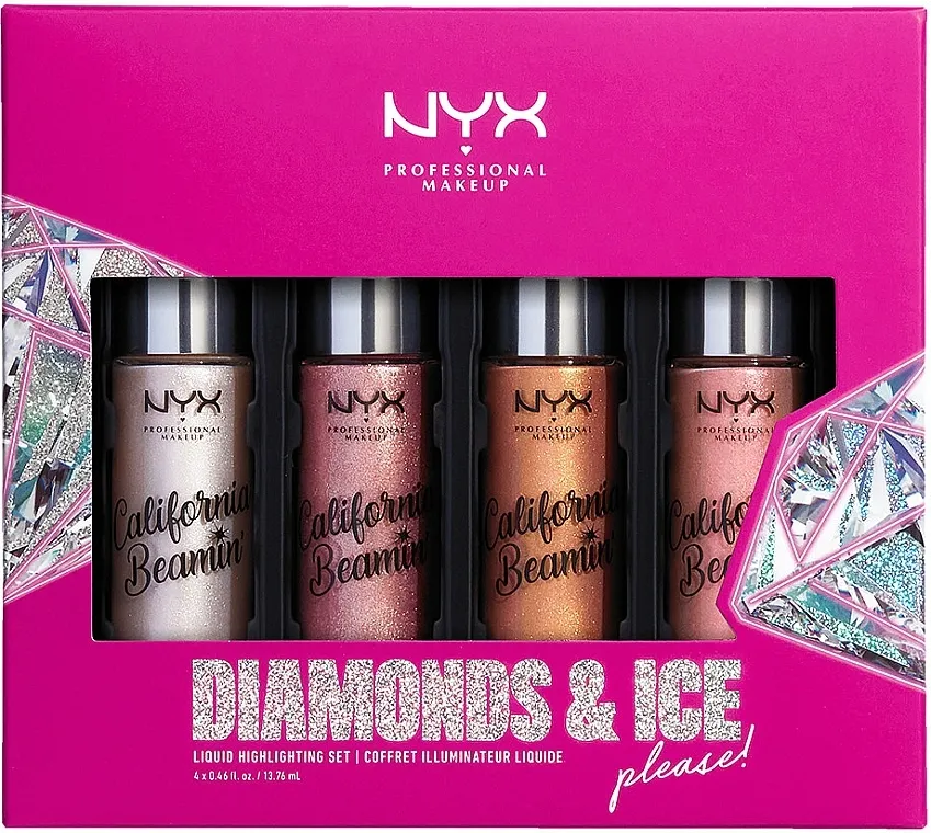 NYX Professional Makeup Diamonds &amp; Ice, Please Shimmer Body Oil (shimmer/4x13,76ml) Set