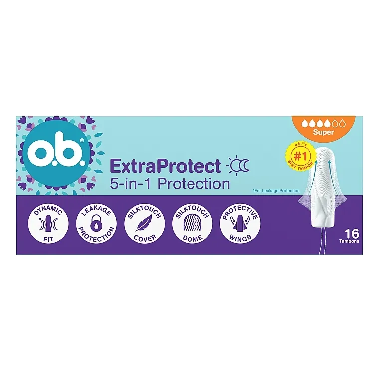 o.b. Extra Protect 5-in-1 Protection Tampons Tampone super, 16 kom