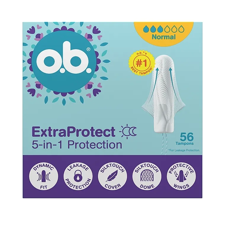 O.b. ExtraProtect Normal 4-in-1 Protection Tampons Tamponi, 56 kom