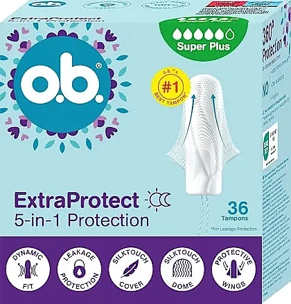 O.b. ExtraProtect Super Plus 4-in-1 Protection Tampons Tamponi, 36 kom