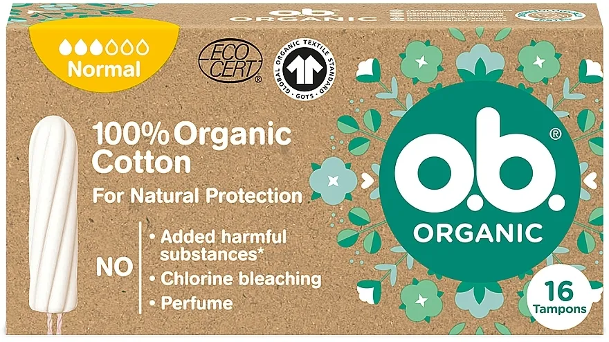 O.b. Organic Normal Tamponi, 3 kapi, 16 kom.