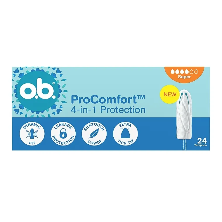 O.b. ProComfort Super 4-in-1 Protection Tampons Tamponi, 24 kom