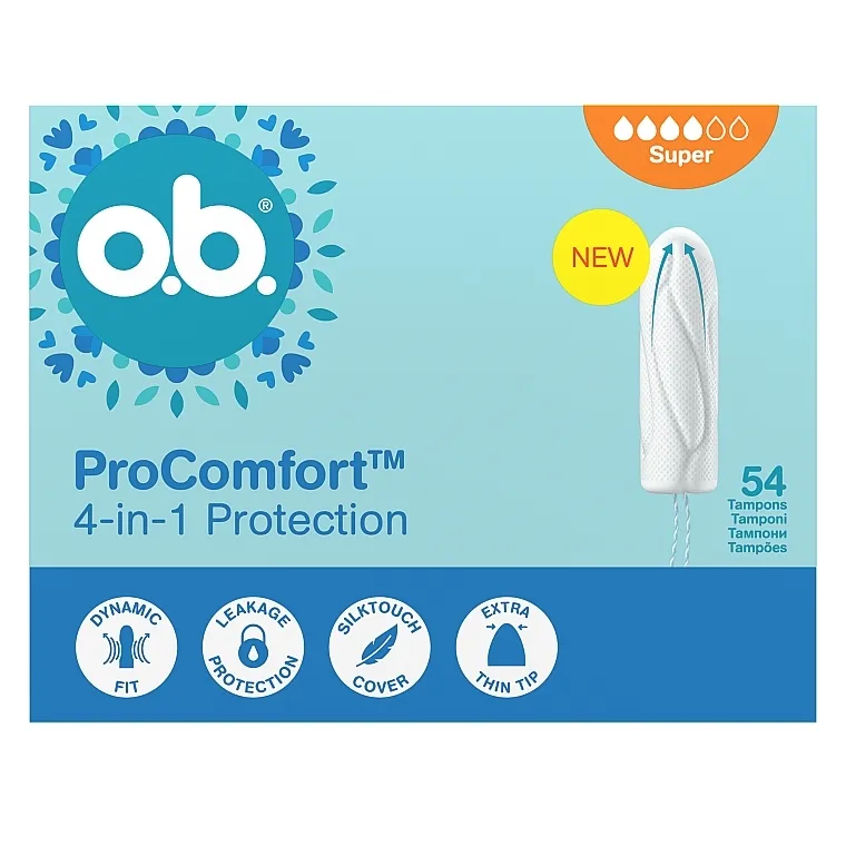 O.b. ProComfort Super 4-in-1 Protection Tampons Tamponi, 54 kom