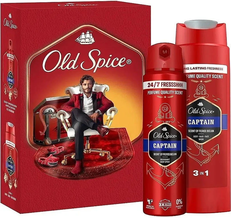 Old Spice Captain Gentleman (deo/spray/150/ml + sh/gel/250ml) Set