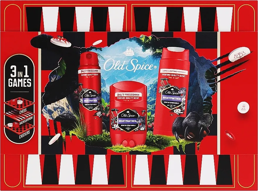 Old Spice Night Panther Gamebox (deo/50ml + deo/spray/150/ml + sh/gel/250ml) Set