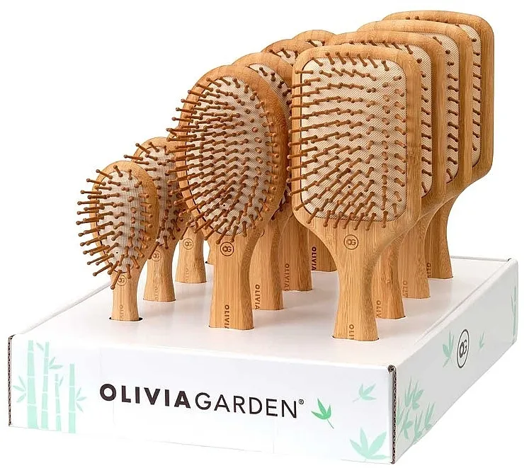 Olivia Garden Bamboo Touch Massage Display Set češljeva, 12 kom.
