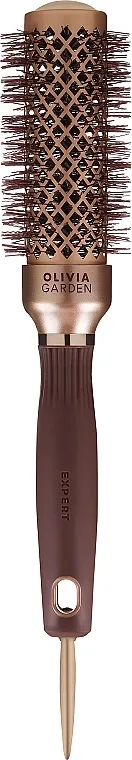 Olivia Garden Expert Blowout Shine Wavy Bristles GOLD&amp;BROWN 35 Okrugla četka d 35mm