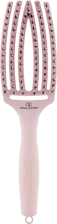 Olivia Garden Finger Brush Boar &amp; Nylon Medium Pastel Pink Kombinirana četka za kosu