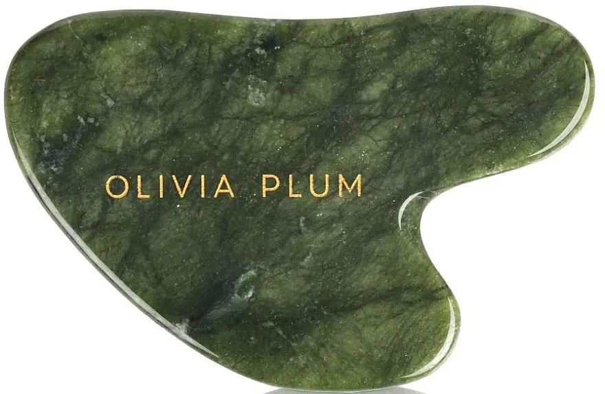 Olivia Plum Contour Gua Sha Kamen gua sha, zeleni