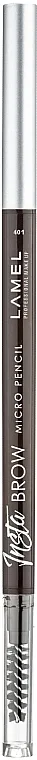 Olovka za obrve s četkicom LAMEL Make Up Insta Micro Brow Pencil (401 -Taupe)