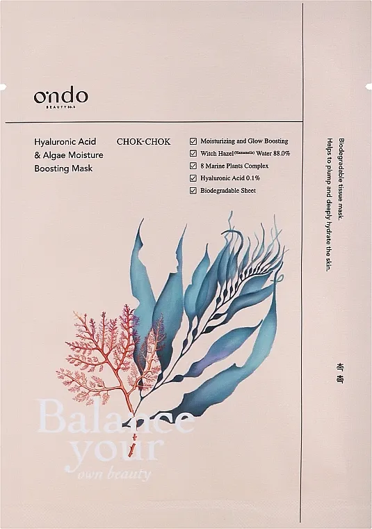 Ondo Beauty 36.5 Hyaluronic Acid&amp;Algae Moisture Boosting Mask Hidratantna maska ​​s hijaluronskom kiselinom i algama