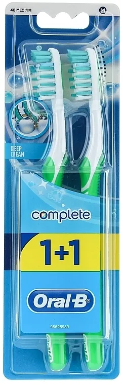 Oral-B Complete Deep Clean 40 Medium 1+1 Četkica za zube 40 srednje tvrdoće, zelena+zelena