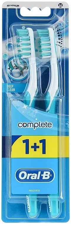 Oral-B Complete Deep Clean 40 Medium 1+1 Četkica za zube 40 srednja tvrdoća, plava+plava