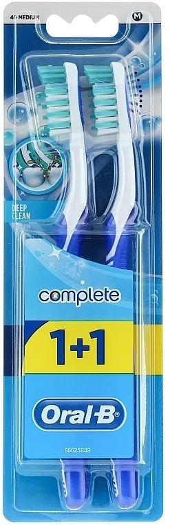 Oral-B Complete Deep Clean 40 Medium 1+1 Četkica za zube 40 srednje tvrdoće, plava+plava