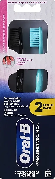 Oral-B Pro-Sensitive Clinical Set vrlo mekih četkica za zube, mint + crna