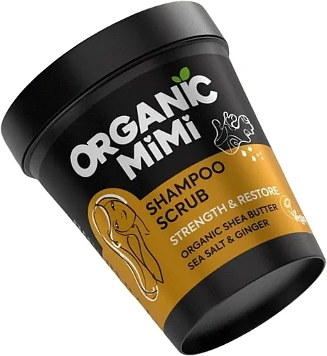 Organic Mimi Shampoo Scrub Strength &amp; Restore Sea Salt &amp; Ginger Piling šampon za ojačavanje i obnavljanje kose "Morska so i đumbir"