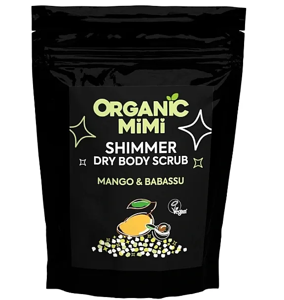 Organic Mimi Shimmer Dry Body Scrub Mango &amp; Babassu Piling za telo sa šljokicama "Mango i babasu"