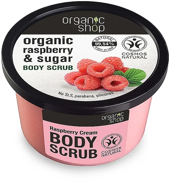 Organic Shop Body Scrub Organic Raspberry &amp; Sugar Piling za telo 'Malinove Kremice'