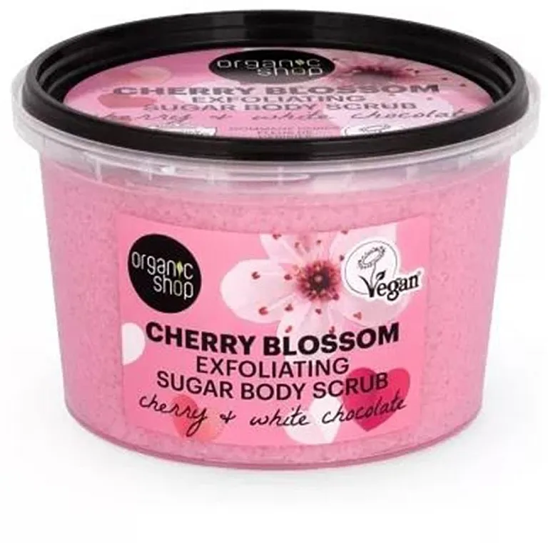 Organic Shop Cherry Blossom Exfoliating Sugar Scrub Piling za telo "Cvet trešnje"