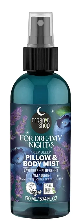 Organic Shop Dreamy Nights Collection Sleeping Deep Sleep Pillow &amp; Body Mist Sprej za jastuke