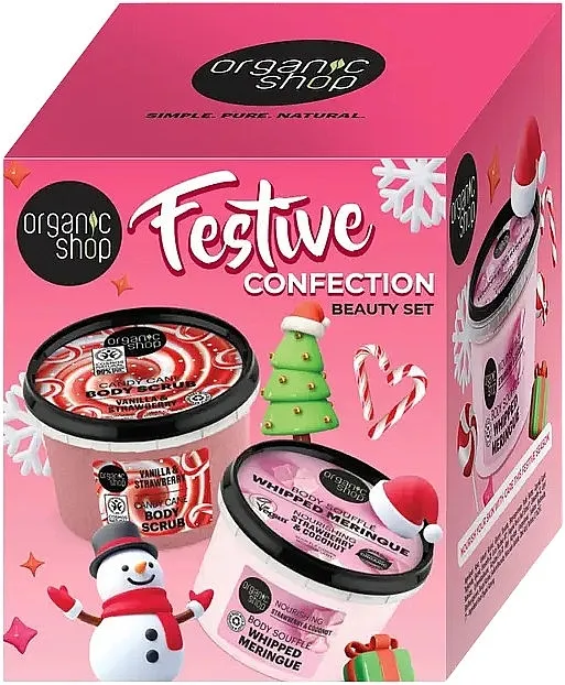 Organic Shop Festive Confection Beauty Set (b/scr/250ml + b/souff/250ml)