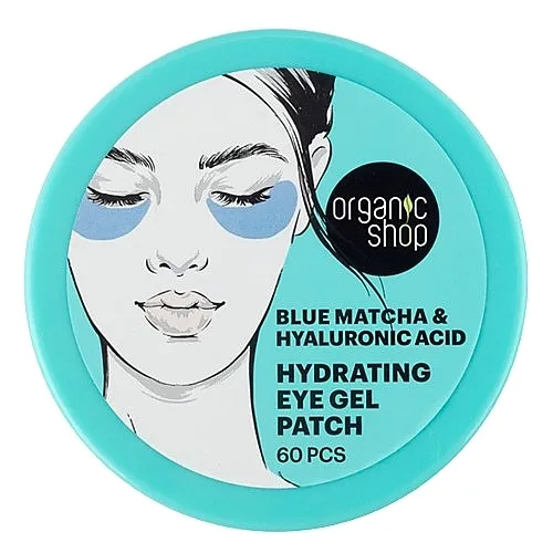 Organic Shop Hydrating Eye Gel Patch Blue Matcha &amp; Hyaluronic Acid Hidrogel jastučići za oči 'Plava matča i hijaluronska kiselina'