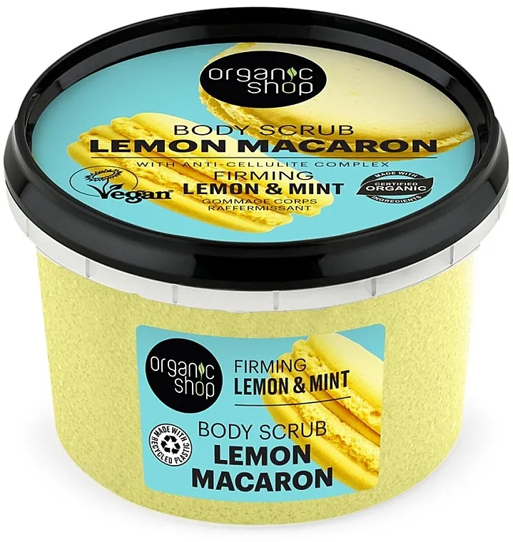 Organic Shop Lemon Macaron Body Scrub Tonirajući piling za telo Limun i nana