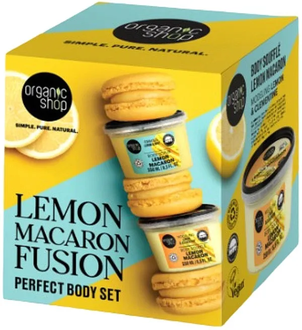 Organic Shop Lemon Macaron Fusion Perfect Body Set (b/scr/250ml + b/souff/250ml)
