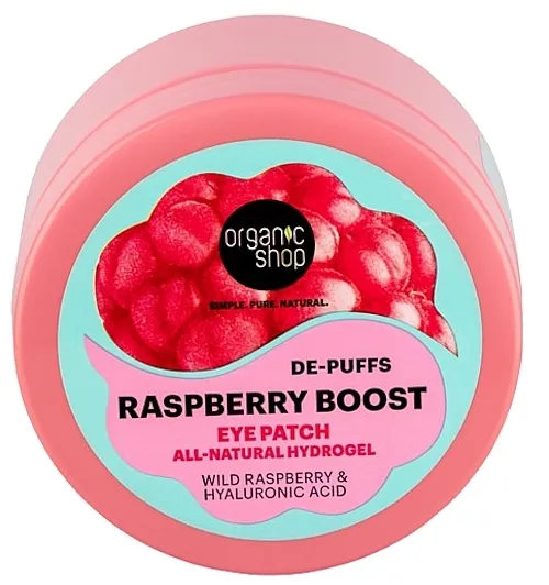 Organic Shop Raspberry Boost Eye Patch Hidrogel jastučići za oči 'Divlja malina i hijaluronska kiselina'