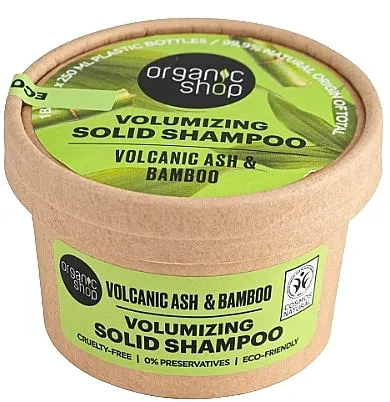 Organic Shop Solid Shampoo Šampon za kosu u pločici Vulkaniski pepeo i Bambus