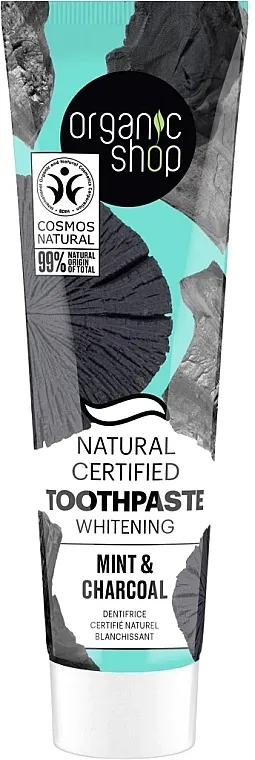 Organic Shop Toothpaste Whitening Mint&amp;Charcoal Izbeljujuća pasta za zube