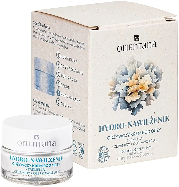 Orientana Hydro Tremella Nourishing Eye Cream Hranljiva krema za područje oko očiju sa ceramidima, tremelom i avokadovim uljem