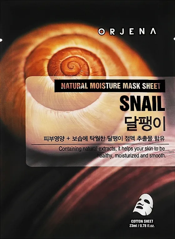 Orjena Natural Moisture Snail Mask Sheet Sheet maska ​​s puževim mucinom