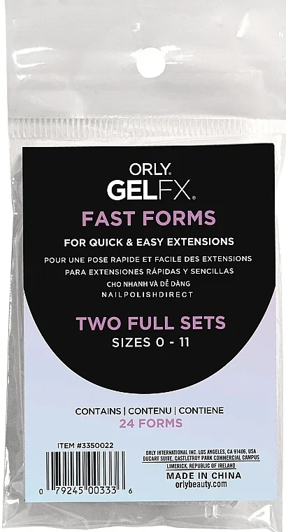 Orly Gel FX Fast Forms Šabloni za produžavanje noktiju