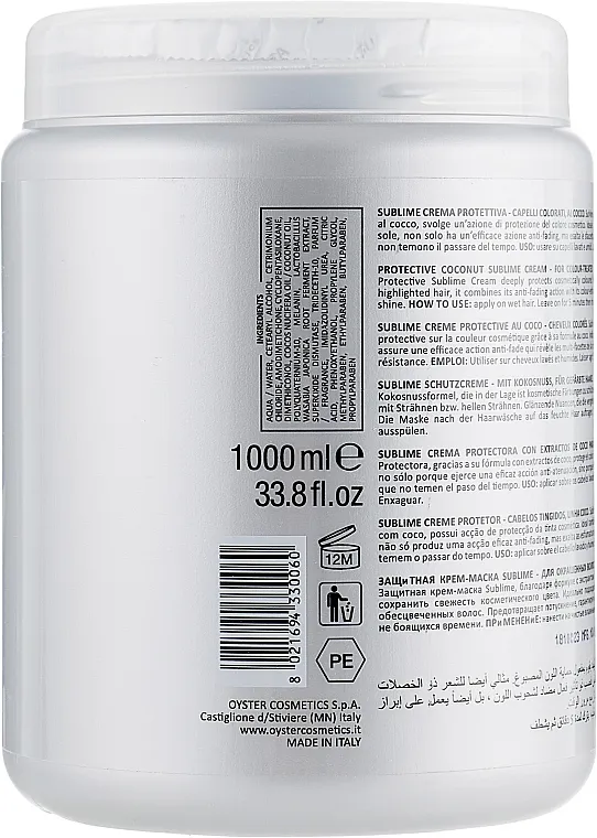 Oyster Cosmetics Sublime Fruit Coconut Extract Mask Maska za obojenu kosu s ekstraktom kokosa