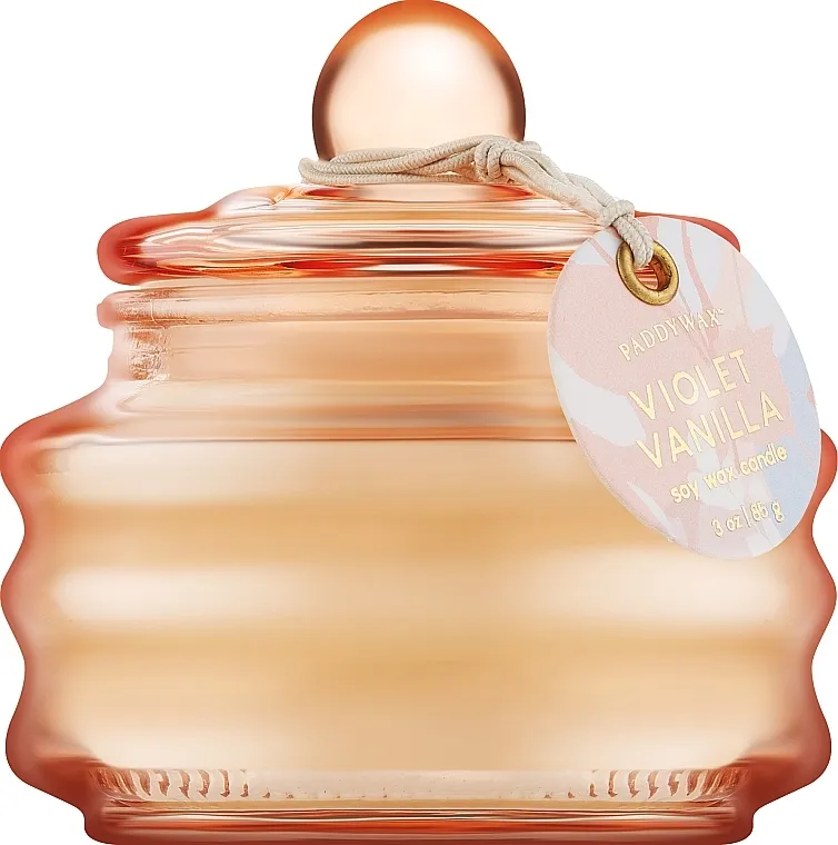 Paddywax Beam Glass Candle Pink Violet Vanilla Ljubičasta sveća sa mirisom vanile