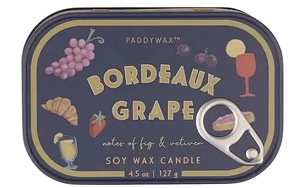 Paddywax Bistro Printed Candle Mirisna sveća u limenci Bordo grožđe
