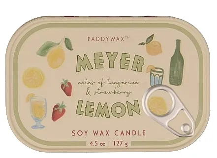 Paddywax Bistro Printed Candle Mirisna sveća u limenci Meyer limun