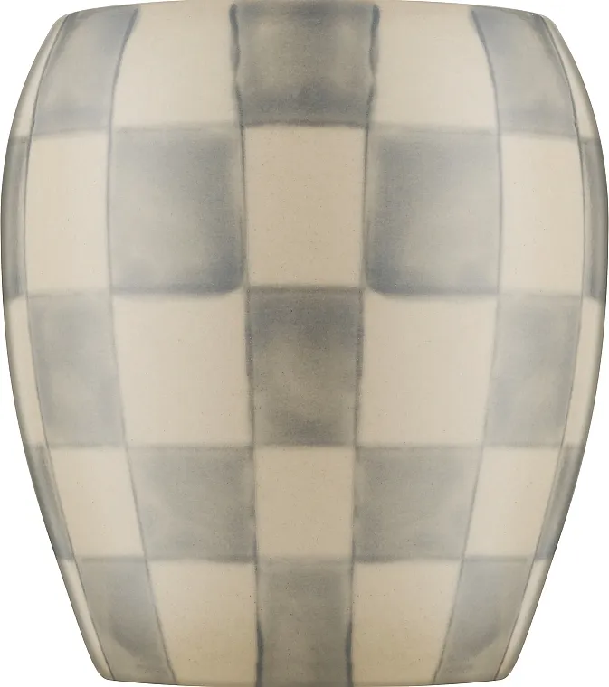 Paddywax Checkered Porcelain Candle Light Blue Cotton &amp; Teak Umirujuća hidratantna krema za telo