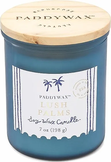 Paddywax Coastal Glass Candle Sea Blue Sveća sa mirisom Lush Palms